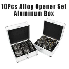 

10pcs 16-53mm Titanium plating TCT Hole Saw Drill Bit Sets Alloy Carbide Cobalt Steel Cutter Stainless Steel Plate Iron Metal