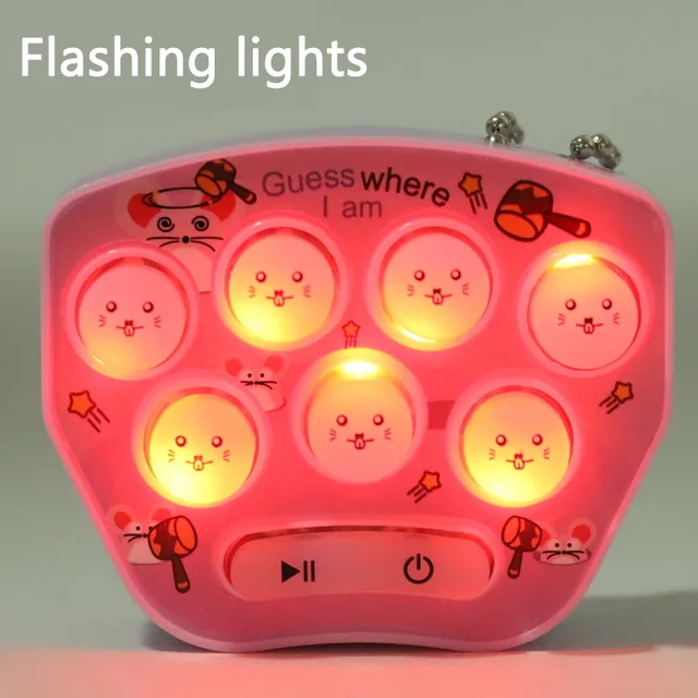 Pocket Mini Whack-a-mole Game Console Adult Children Parent-child Interactive Leisure Puzzle Cute Cartoon Toy With Keychain XPY 4