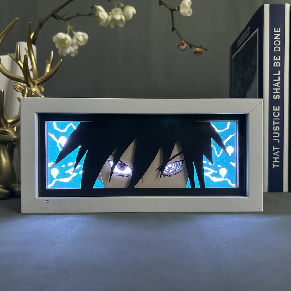 thumbnail image 1 of Caja de luz de anime 3D Uzumaki Naruto Uchiha Itachi Figura de acción de anime Lámpara LED cortada con papel para juguetes de niños Regalo de cumpleaños y Navidad, 1 of 5