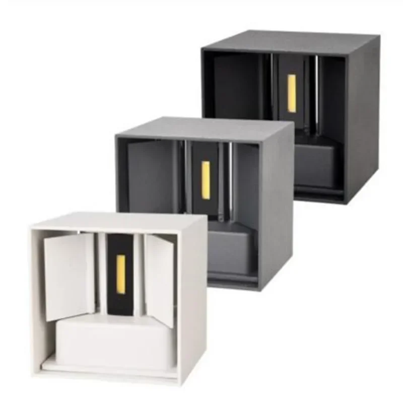 12W Dimmable COB Modern Brief Cube Adjustable Surface Mounted LED Wall Lamp Outdoor Waterproof Light Garden Sconce