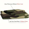 Classic Camouflage Pattern Fitted Sheet Set 1* Fitted Sheet+2*Pillowcases Mattress Covers Soft Breathable Bedding Set 6