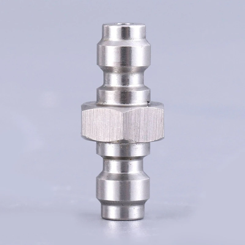 Universal 8mm Dual Male Foster Quick-Disconnect Coupling Paintball Fill Adapter Nipple Air Tool Fittings Stainless Steel