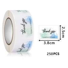 

Thank You Sticker 250 Labels Per Roll Gift Wrapping Decoration Paper Self-adhesive Label Rectangle Stickers flower sticker