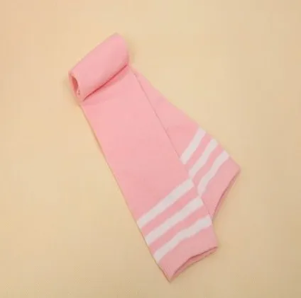 Kids Knee High Socks Girls Boys Football Stripes Cotton Sports School White Socks Skate Children Baby Long Tube Leg Warm 09