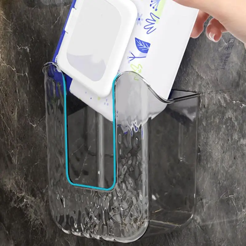 Wipes Dispenser for Bathroom No Punching Wipe Tissue Storage Box Case Refillable Wipes Container Box forKitchen Bedroom Bathroom