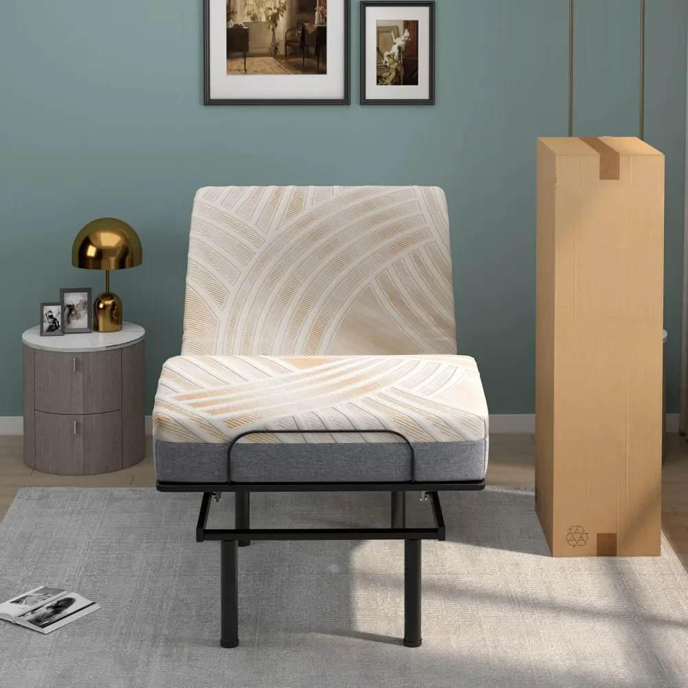8 Inch Mattress Twin XL, Copper Infused Memory Foam Mattress w/Jacquard Cover & Bamboo Charcoal Memory Foam 5
