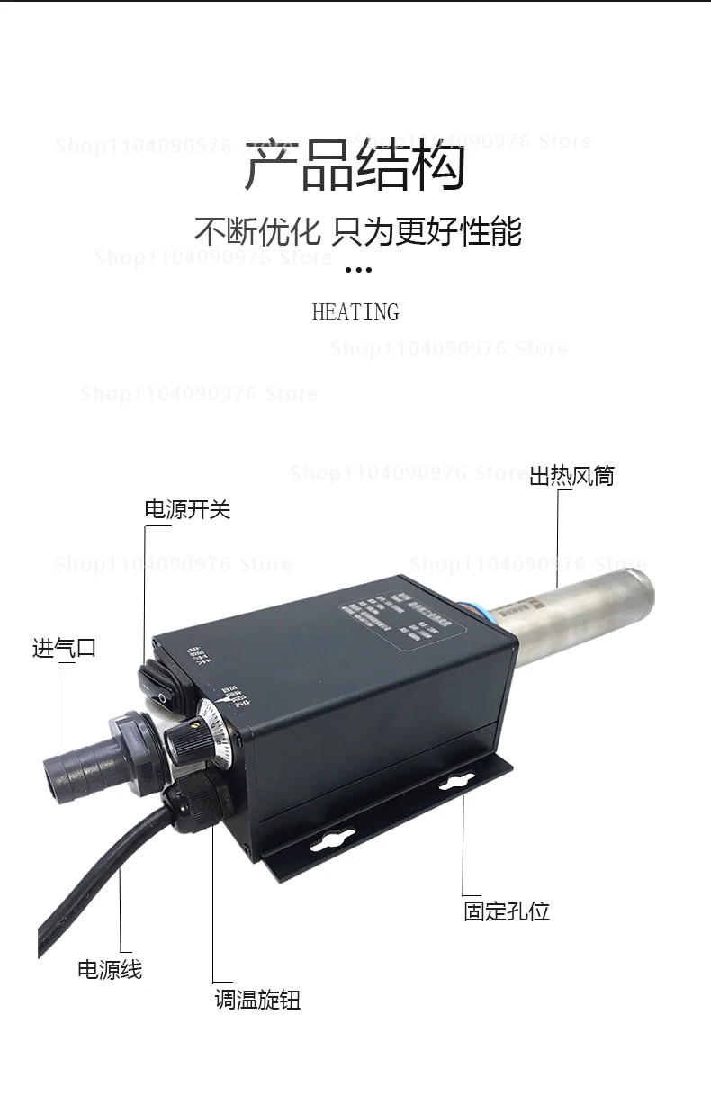 Industrial 3300W Hot Air Gun Heat Gun Variable Temperature for Shrink Wrapping W