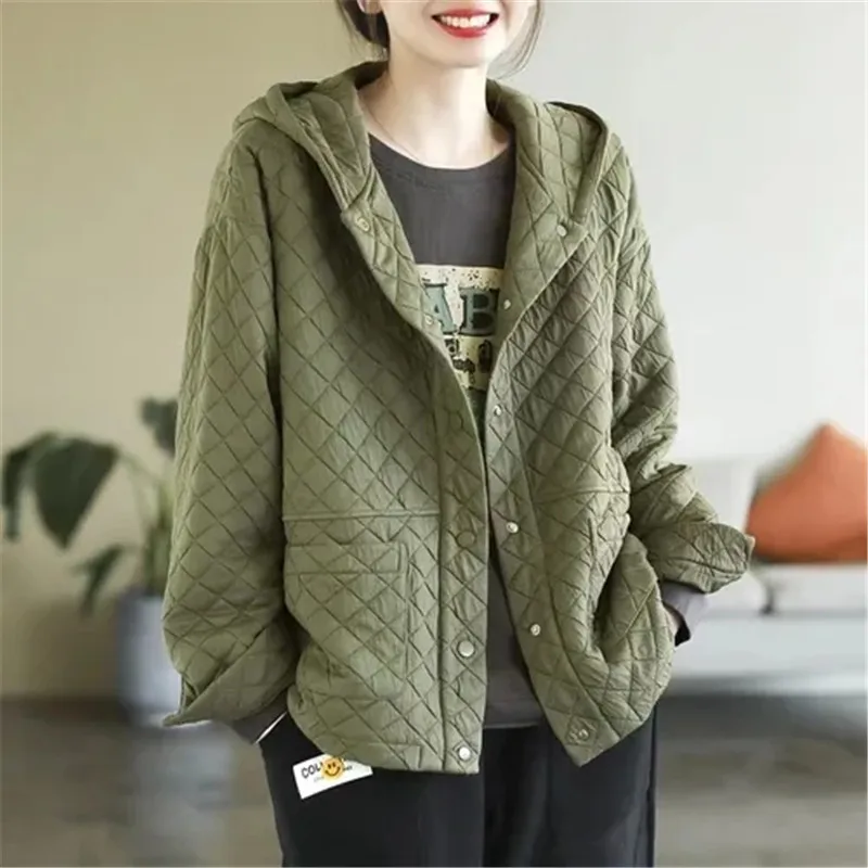 女性用防風ジャケット シングルブレストコート コットンパッド入りジャケット カジュアル ルーズ アウター 韓国ファッション 秋冬 新作 スプリングコート レディース トレンチコート 春アウター