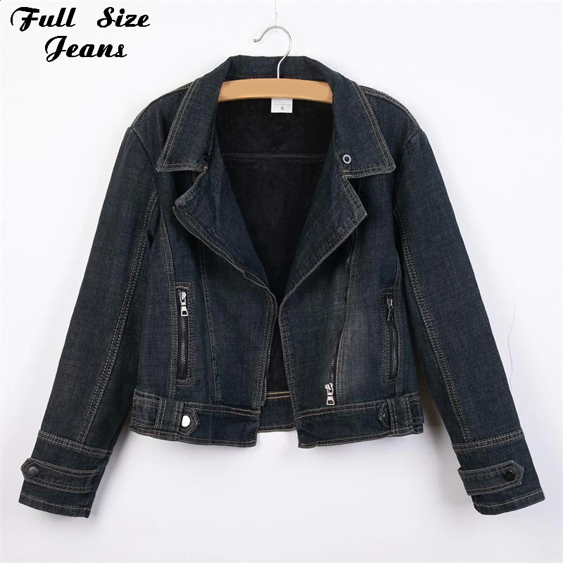 

Streetwear Black Designer Zipper Jean Jacket 2XL Spring Korean Cropped Denim Jackets Biker Bomber Short Jeans Coats Tops Y2K