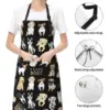Cute Dog Grooming Apron,Funny Pet Grooming Waterproof Aprons for Women With 2 Pockets & Adjustable Neck 6