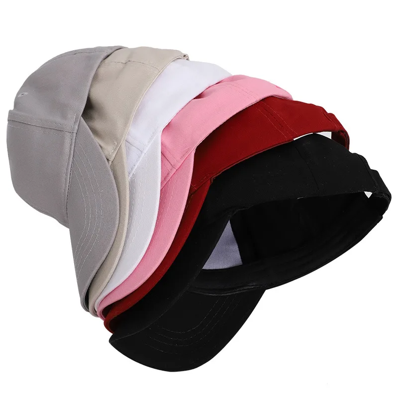 Pure Color High Ponytail Baseball Cap for Women Girls Sport