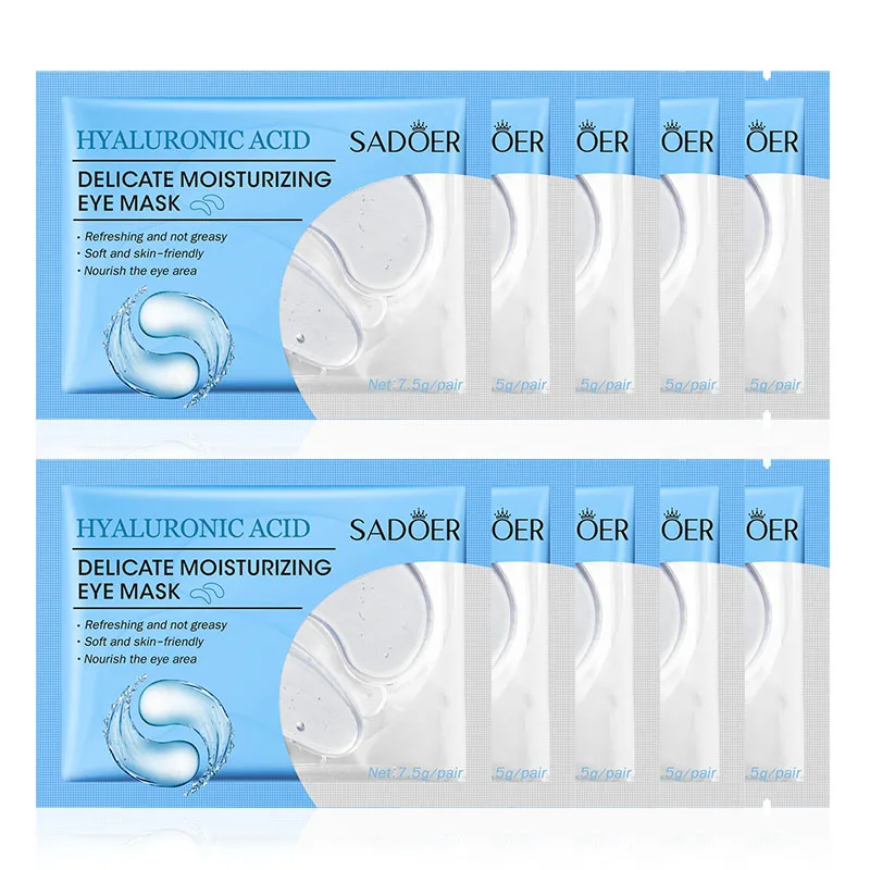 5/10 Pairs SADOER Hyaluronic Acid Eye Mask Anti Dark Circles Removal Eyes Bags Anti Wrinkles Firming Eye Patches Eyes Skin Care