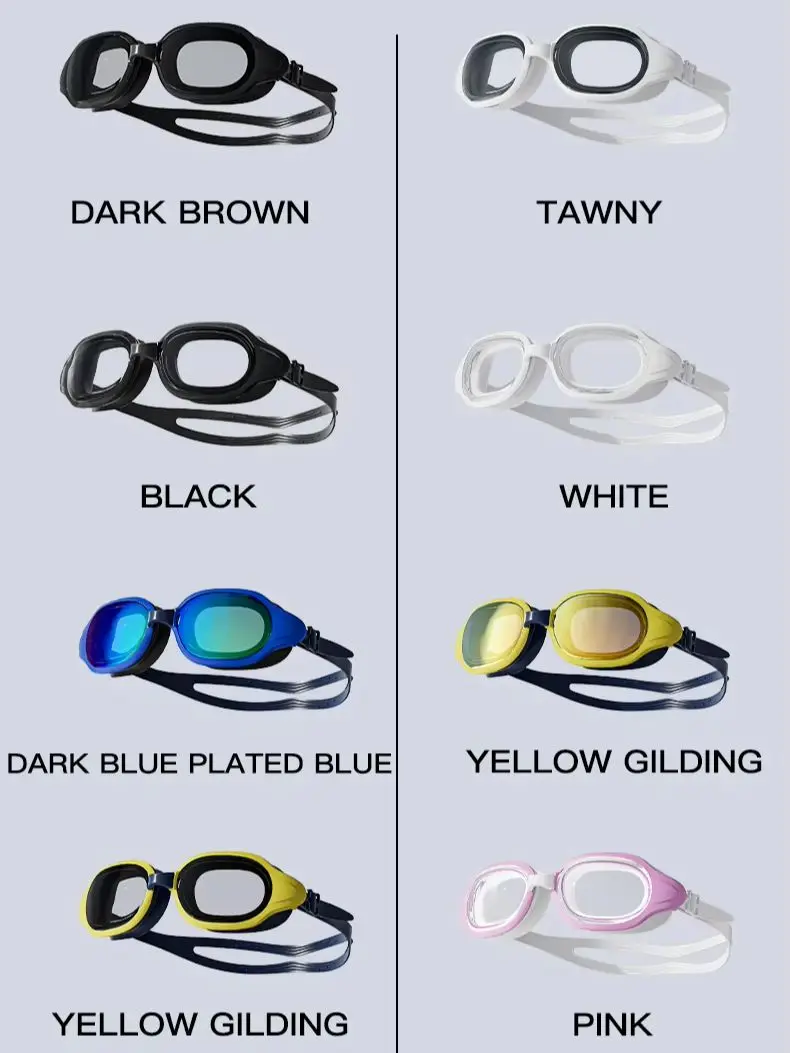 Swimming Goggles Swimming Cap One set of anti-fog large-frame swimming goggles + silicone swimming cap from YLKJSIWM goggles anti UV