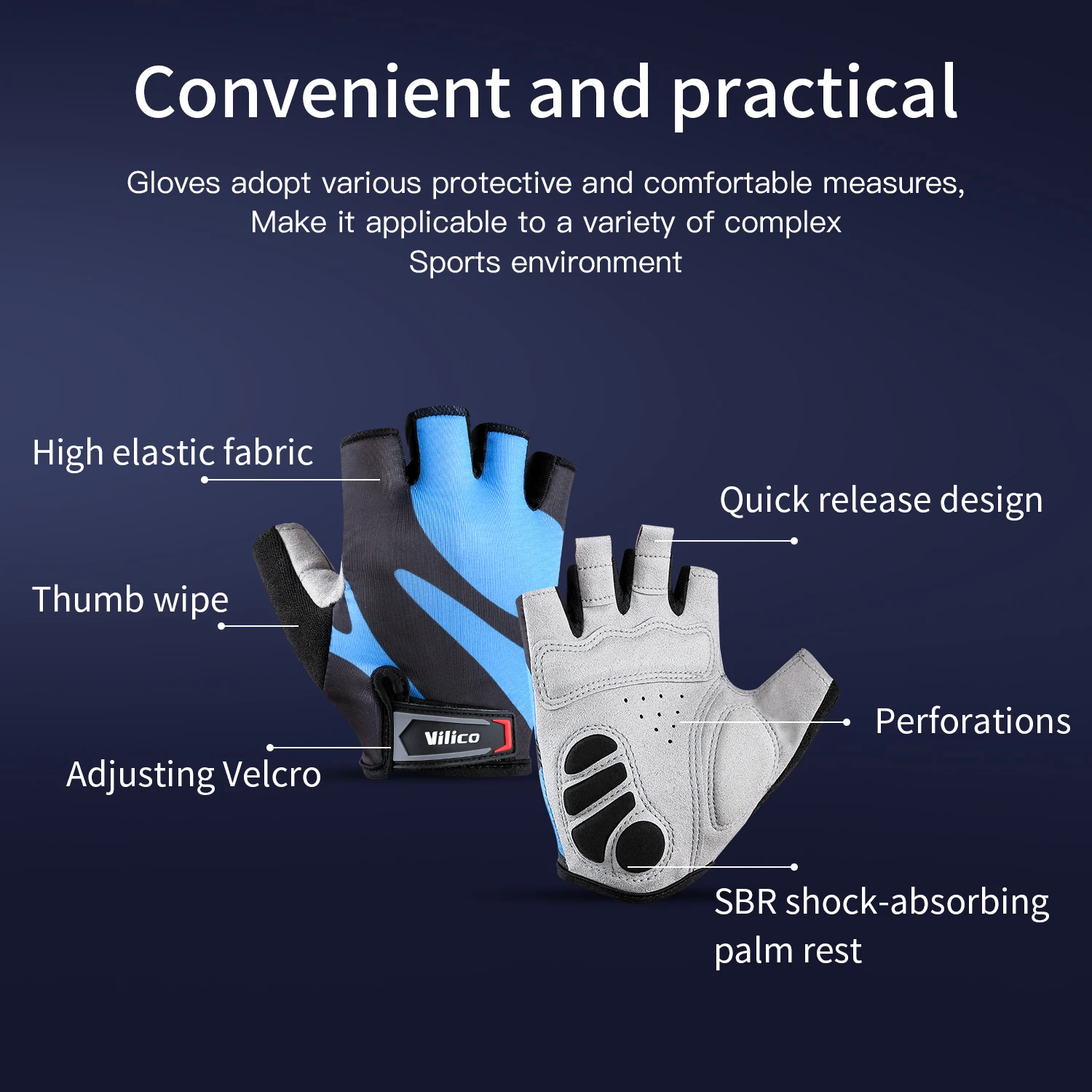 Half Finger Cycling Gloves Summer Bicycle Gloves Shock-absorption Breathable Mountain Bike MTB Gloves Cycling Accessories 2