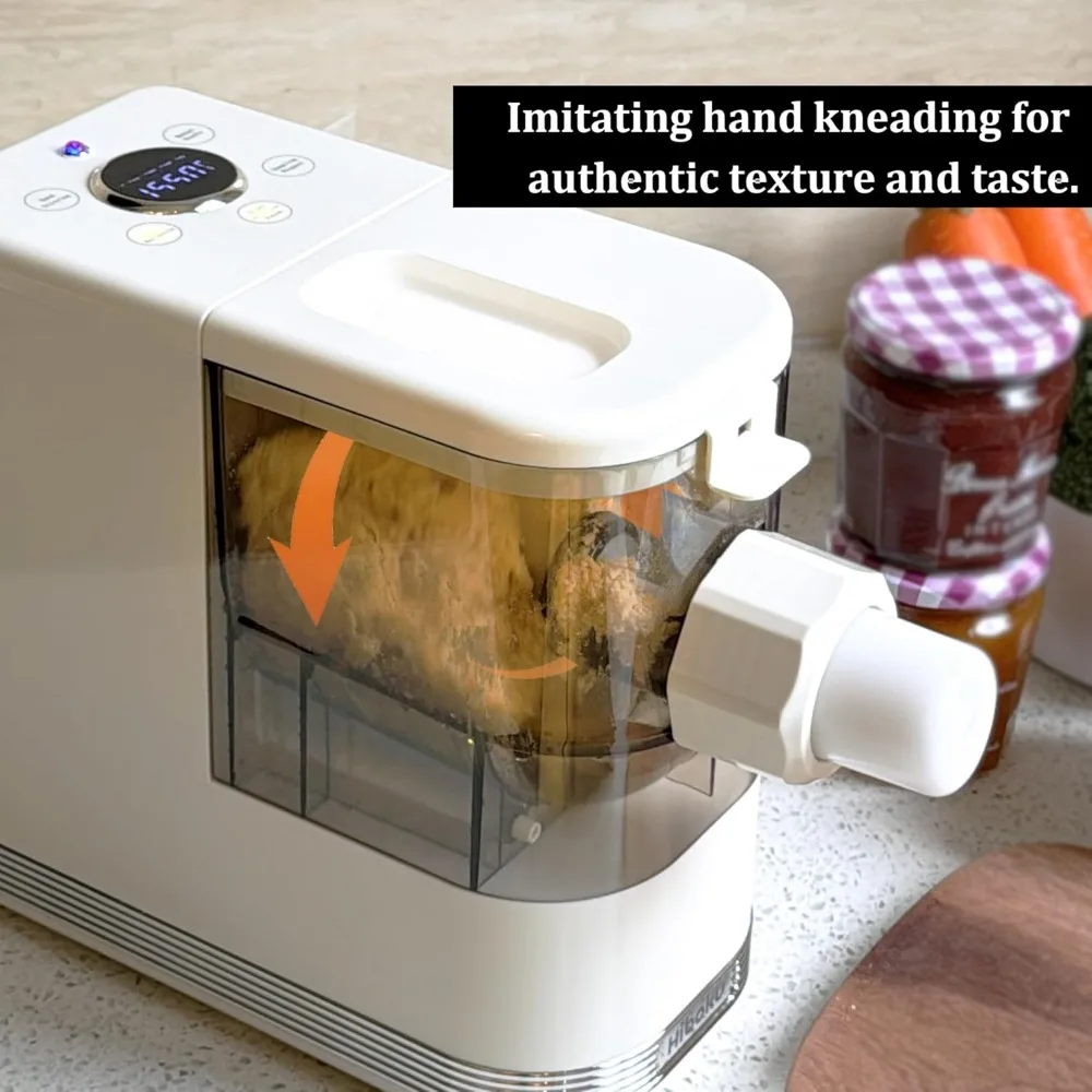 Electric Noodle and Pasta Maker Machine Automatic for 2-4 Servings, Spaghetti, Dumpling and More, 4 Intelligent Modes, White 5