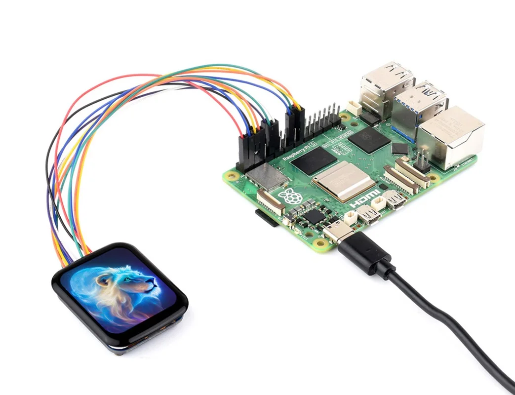 터치 패널이 있는 원형 LCD 디스플레이 모듈, 마이크로 LCD 디스플레이, 240 × 280 해상도, IPS, SPI 및 I2C 통신, 1.69 인치