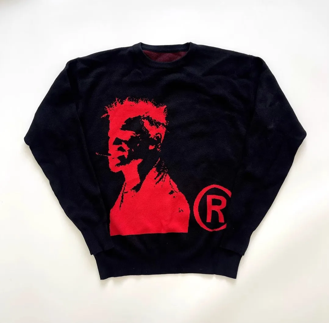 2025 BRAD PITT STREETWEAR Knitted Round Neck Sweater Hoodie Winter Long Sleeve High Street Sweater MY722 6