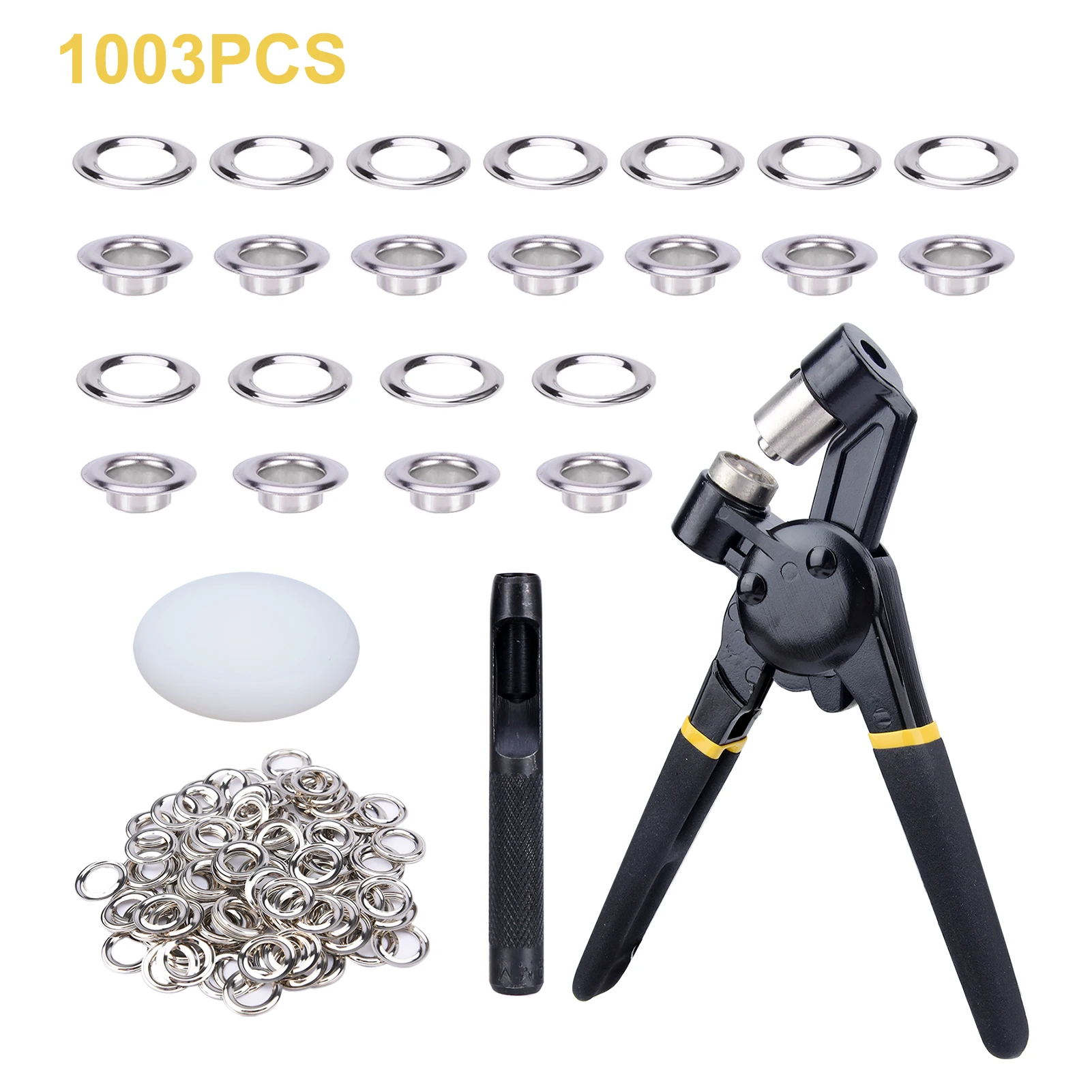 1003pcs DIY Clothing Tarps Grommet Tool Kit Hole Punch Plier For Fabric