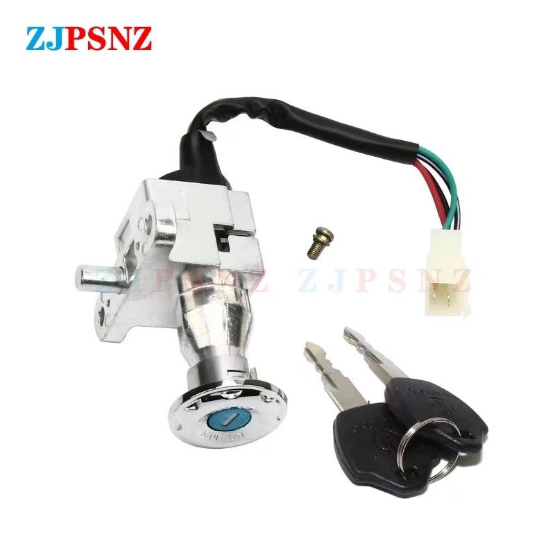 Motorcycle Switch Key Faucet Lock Head Lock Electric Door Lock 4 Wires For GY6 CG125 Motorcycle ATV Scooters Ignition Universal 5 10 20 30 40 50pcs metal car key universal cat heavy equipment door spare key 5p8500 for cat 307 312 320 325 336 ignition key