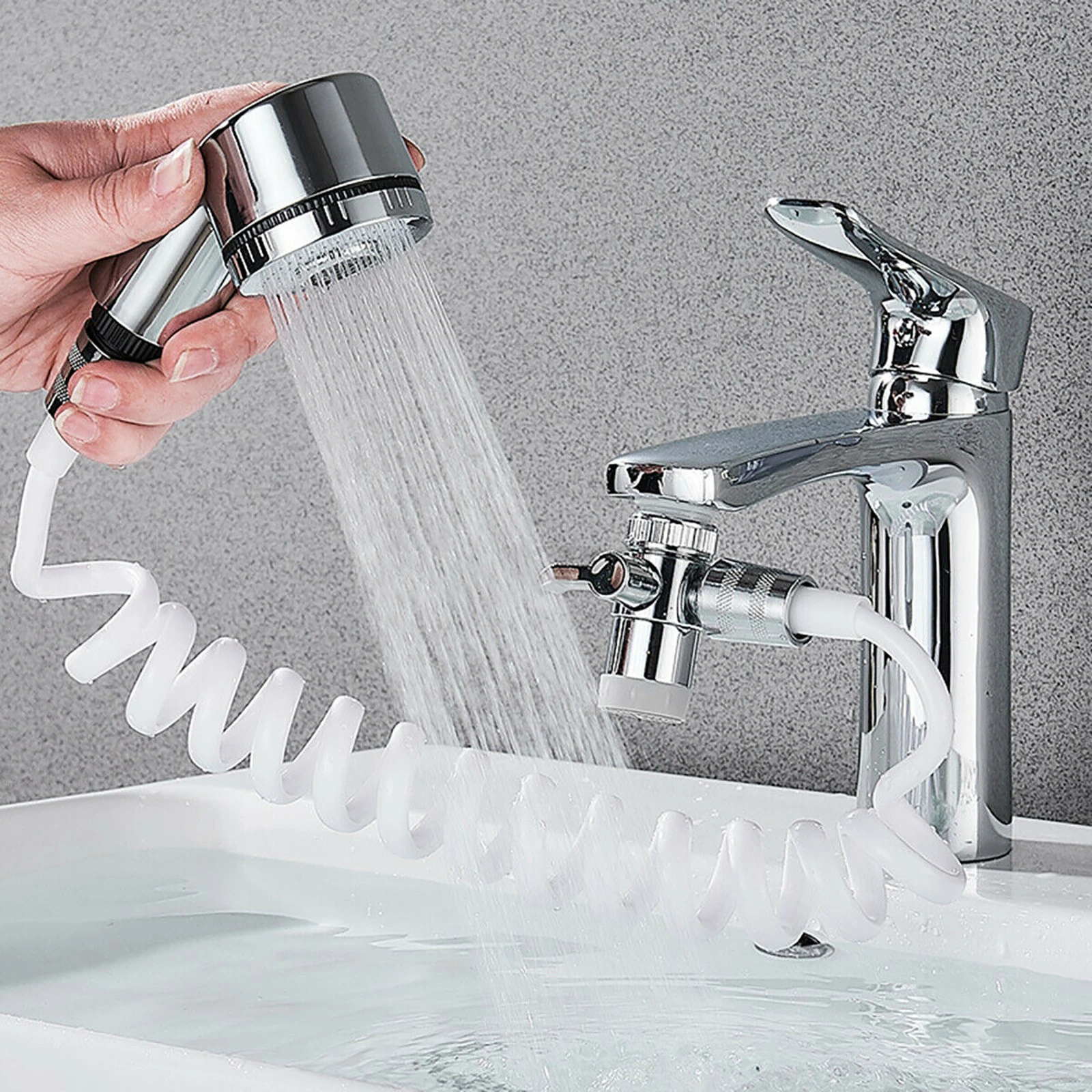 Home Bathroom Sink Faucet Sprayer Water Tap Extension Nozzle Adjustable