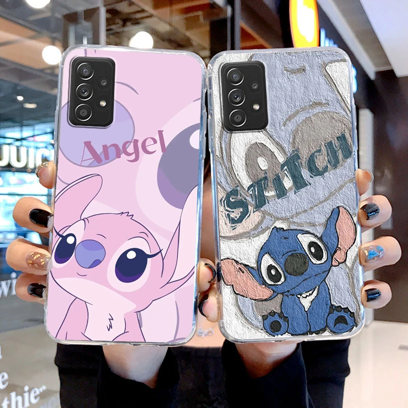 

Anime Angel Lilo & Stitch Transparent For Samsung Note 20 10 Ultra A31 A8 A14 J6 A12 A5 A70 A34 A25 A04 A24 5G Phone Case