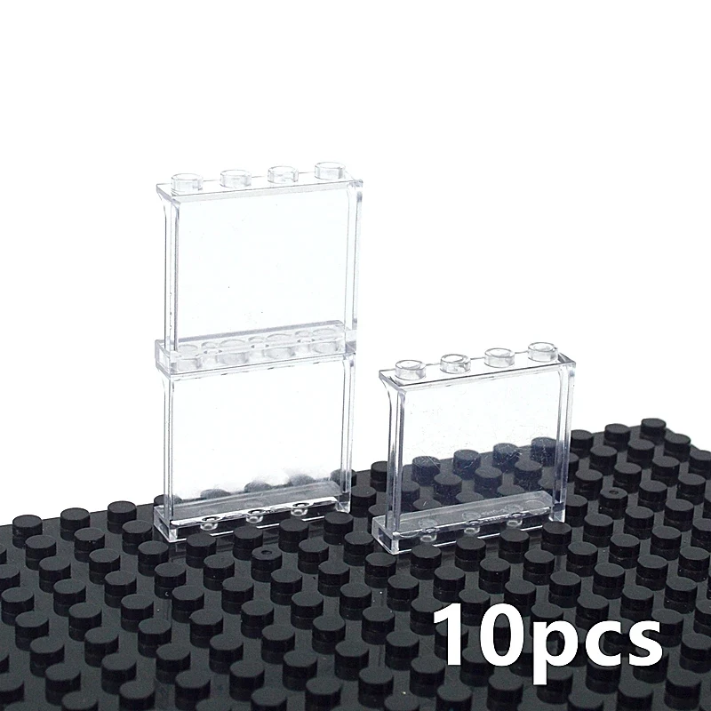 MOC 투명 패널 1x4x3 도트 창 벽 집 건설 액세서리 DIY 하우스 벽돌 장난감 부품 호환 60581 87544