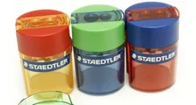 

Free shipping color Double hole Pencil sharpener with Safety cover
