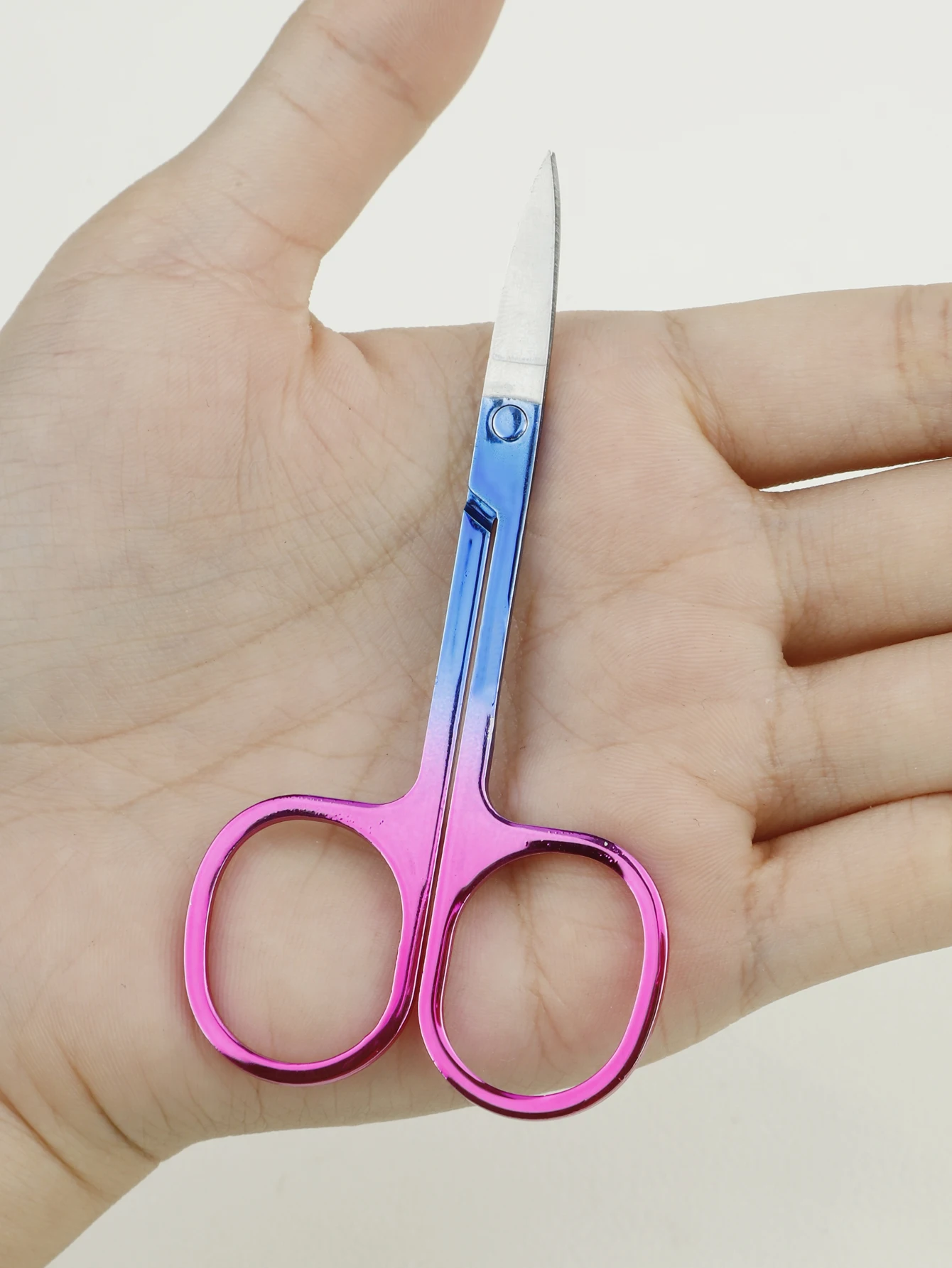Gradient Color Stainless Steel Eyebrow Clipper Trimmer Household Beauty Scissors Small Scissors