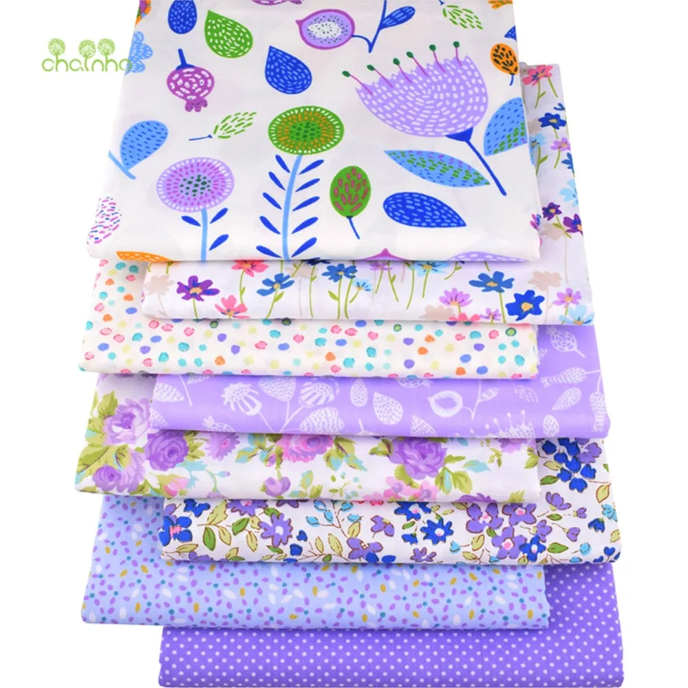 Chainho,Printed Twill Weave Cotton Fabric,Patchwork Cloth,DIY Quilting Or Handmade Sewing Material,8 Designs,2 Sizes,CC146