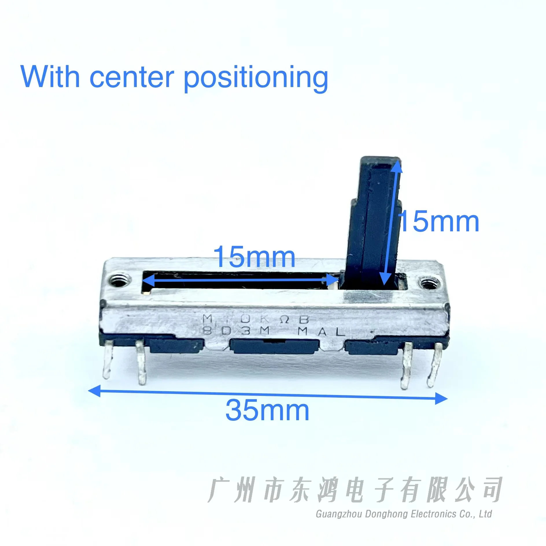 35mm straight slide potentiometer M10K with midpoint positioning shaft length 15mm 1 pcs linear potentiometer adjustable resistor electronic components