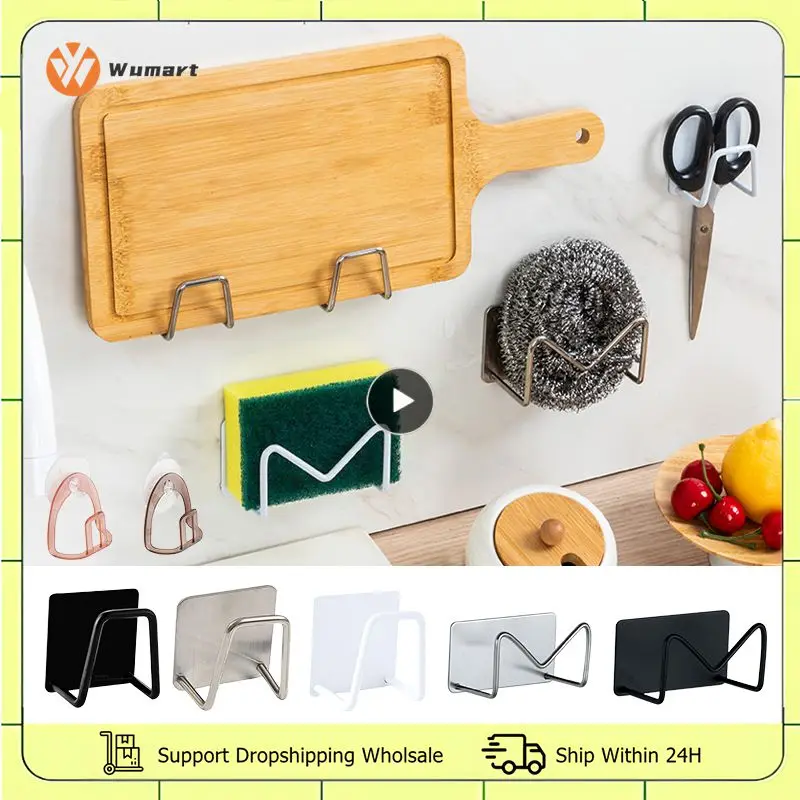 Kitchen-Sink-Sponges-Rack-Stainless-Steel-Drain-Storage-Shelf-Self ...