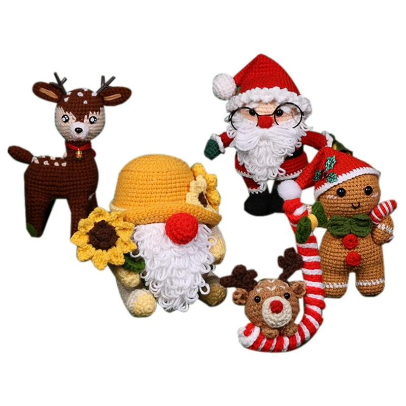 

Beginner Crochet Set Succulent Christmas Series Crochet Kit With Instruction Tutorials Video Tutorials Yarn Hook Needle