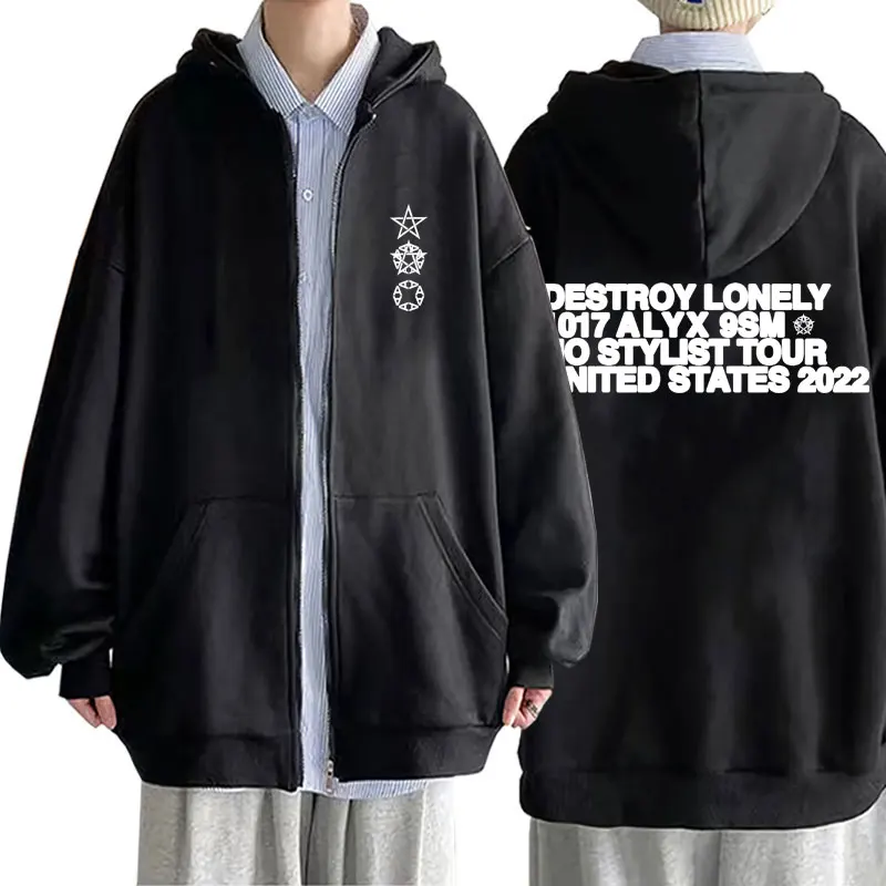 Rapper Destroy Lonely Alyx Zipper Hoodie Men's Fashion