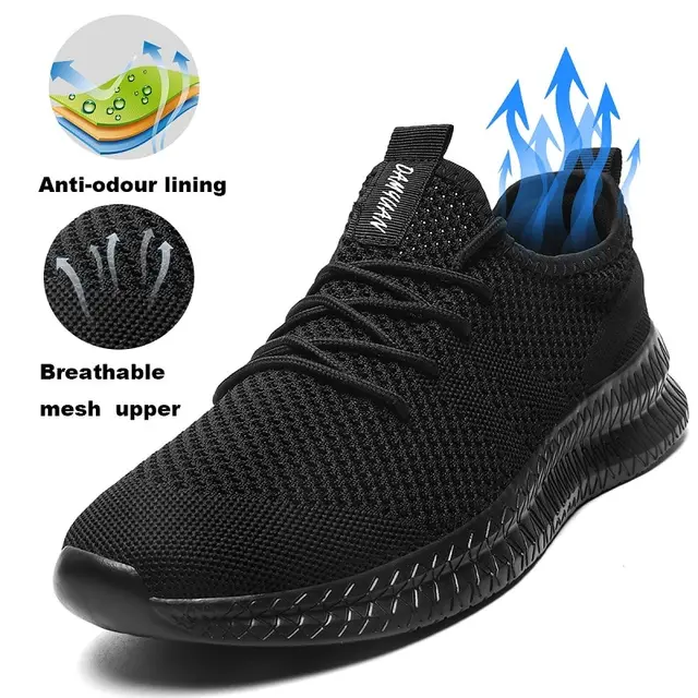 Chaussures de course légères à lacets pour homme, baskets de sport, de marche, confortables et respirantes 2