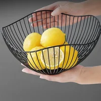 Fruit Bowl Washing Fruit Hollow Drain Basket Iron Fruit Basket Living Room Coffee Table Fruit Plate Snack Storage Baskets 3