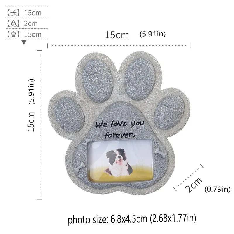 Pet Dog Tombstone Resin Simulation Cat Pawprint Memorial Stone Tombstone Small Animal Sacrifice Monument Handicraft Ornaments
