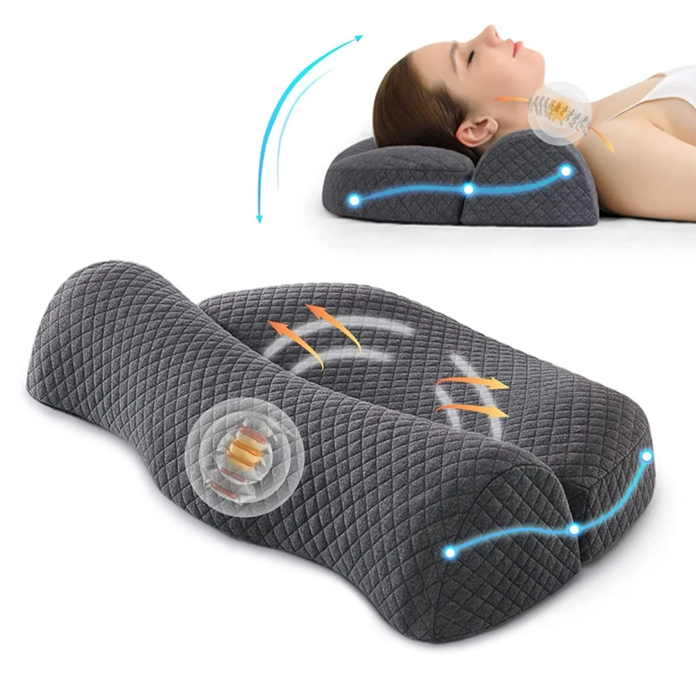 

2023 Contour Memory Foam Cervical Pillow Ergonomic Orthopedic Neck Pain Pillow for Side Back Stomach Sleeper Remedial Pillows