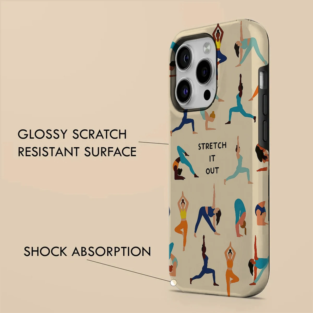 Magnetic Shockproof Acrylic Phone Case - Yoga Stretching Edition