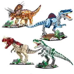 Blocs de construction dinosaures tyrannosaure Triceratops, jouets Jurassic pour enfants, cadeaux de noël, 2000 pièces, nouvelle collection 