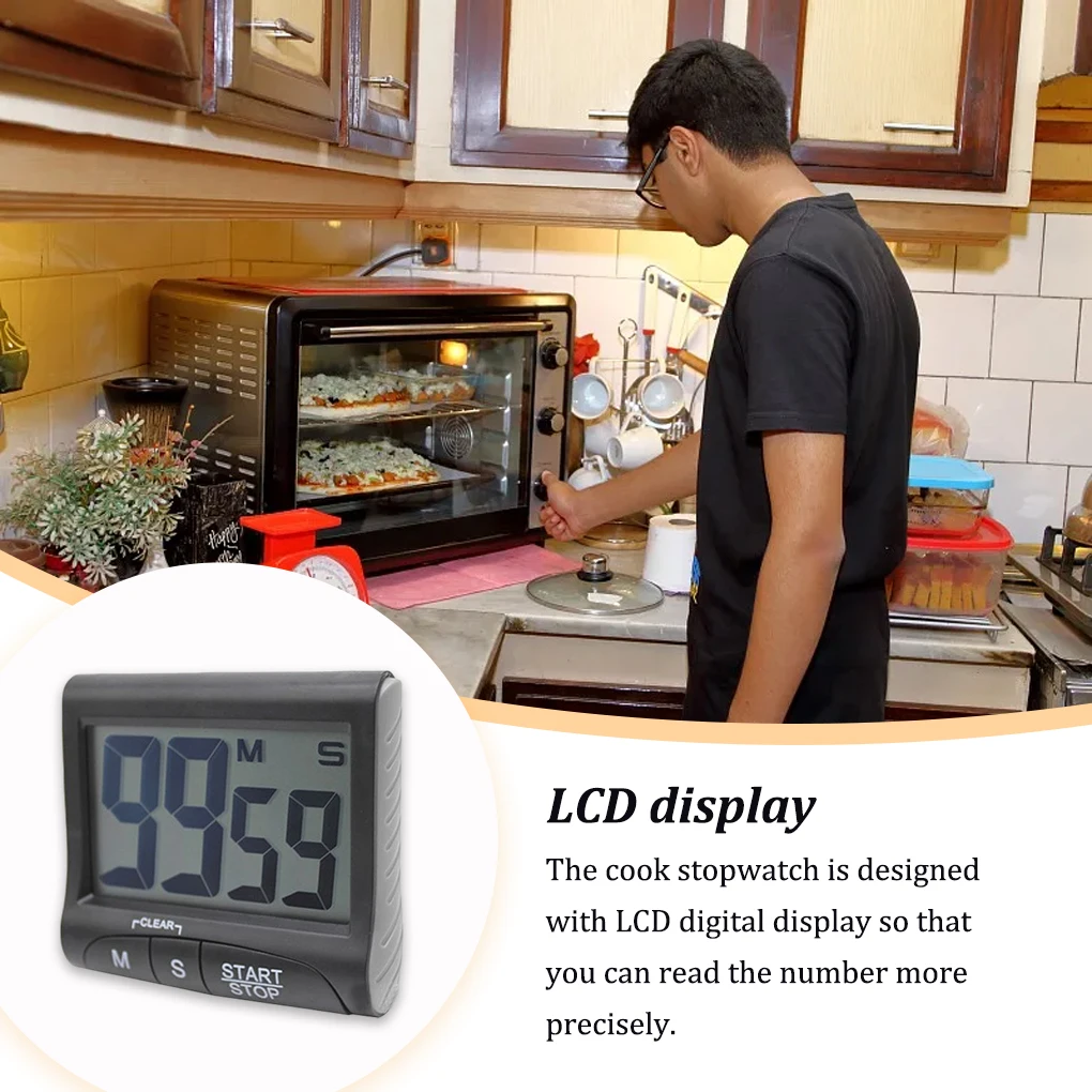 Large LCD Digital Kitchen Cooking Timer Count Down Alarm Small Timers Clock  G6