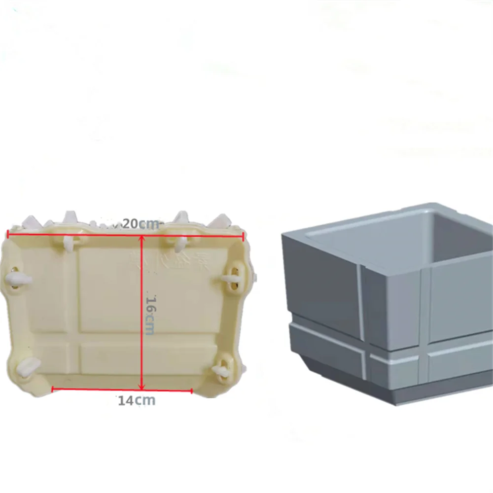 20cm Thickened King Oval Rectangular Mould Rectangular Flower Pot Mould New Cement Plastic Bonsai Abrasives