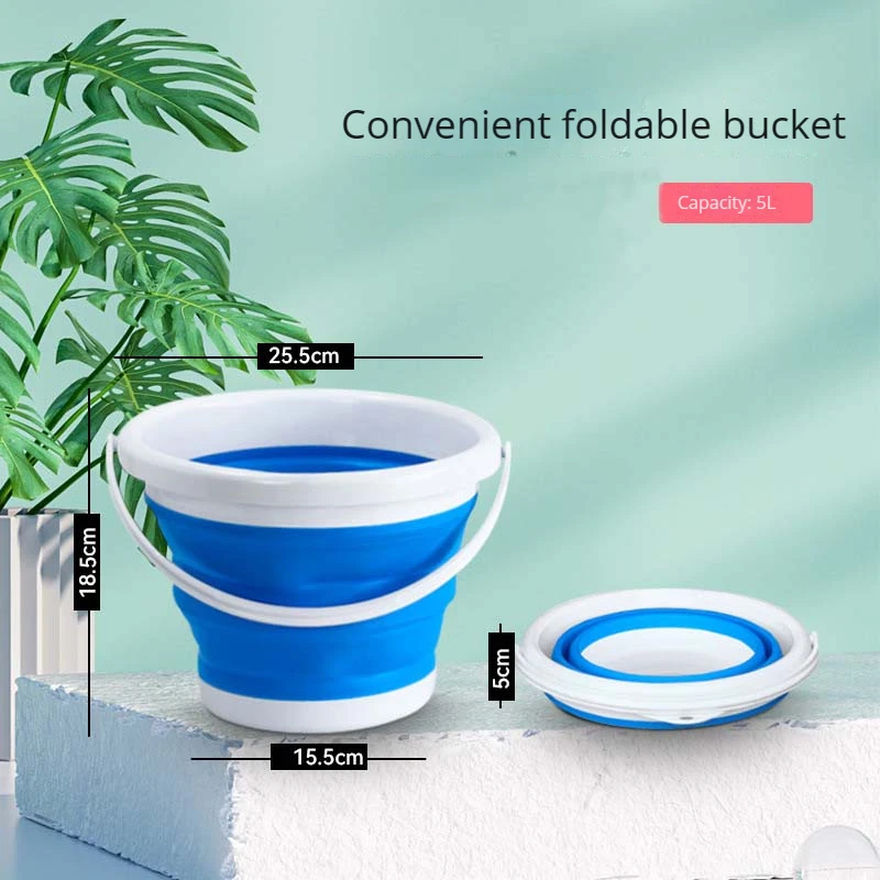 5L Collapsible Silicone Bucket Portable & Versatile Washing Clothes Fishing Car Washing Outdoor Activities folding bucket