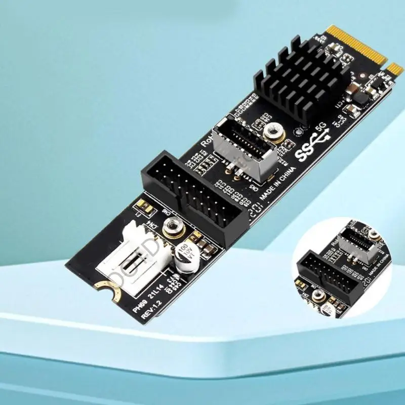 H7BA M.2 MKey-전면 USB3.1 어댑터는 드라이버가 필요하지 않은 5Gbps 전송 속도를 지원합니다.