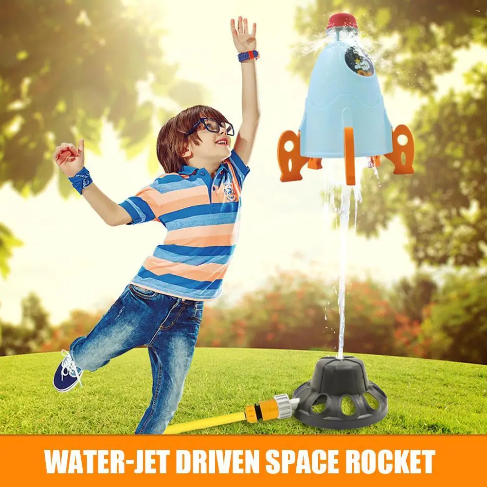 Rocket-Themed Outdoor Water Sprinkler Toy