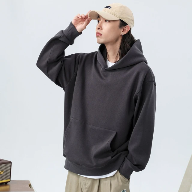 420g Mens Heavyweight Hooded Hoodies Plus Size 3D Puff Print Sweatshirts  Solid Customized Silver Fox Fleece Lined Hoody Pullover - AliExpress