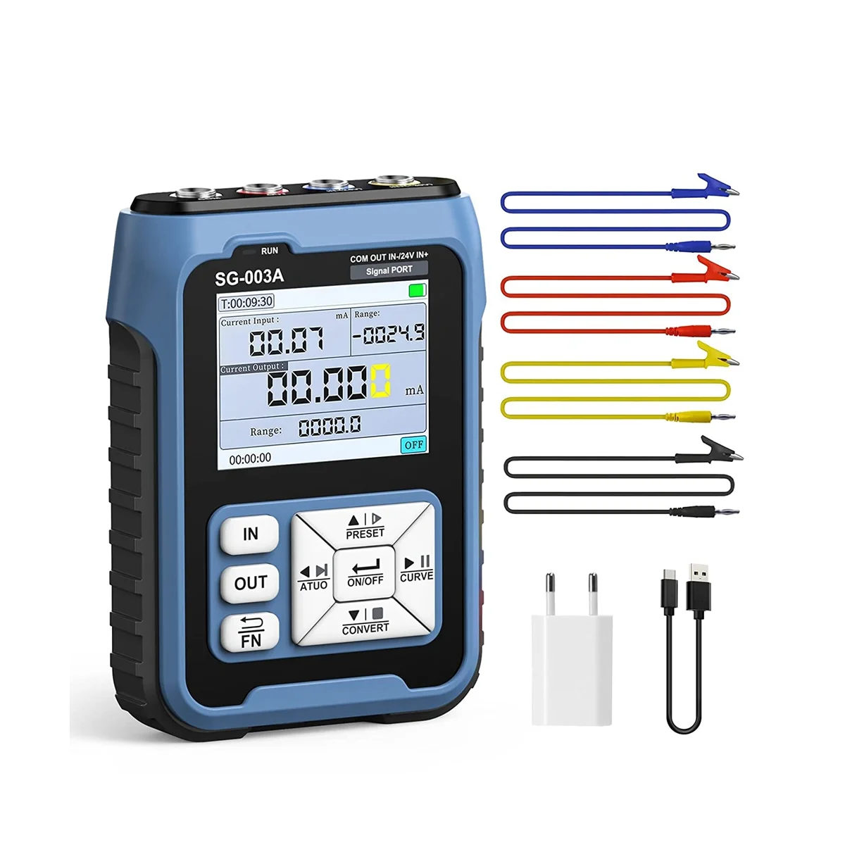 

SG-003A Signal Generator,4-20MA 0-24V Adjustable Analog Current Voltage Generator Simulator with Real-Time Curve EU Plug