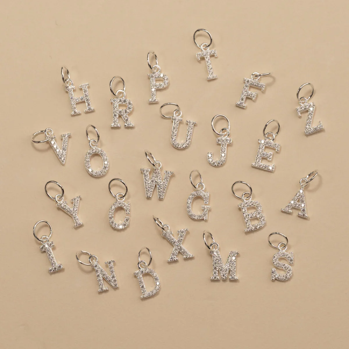 Letter Pendant Necklace Bracelet CARLIDANA Trendy Letter Pendant Necklace Bracelet Stainless Steel Alphabet 26 Initial Charms Silver Color DIY Zircon Jewelry