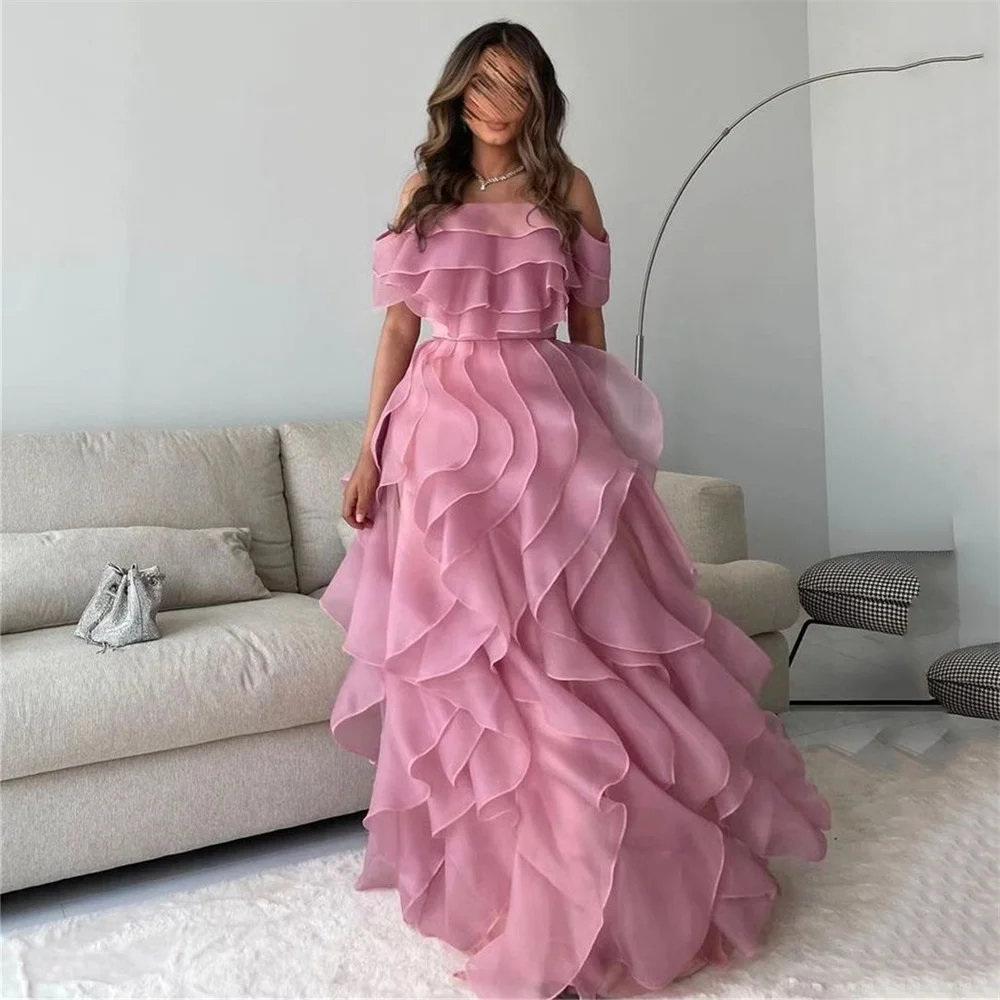 

Роскошное плиссированное платье MINGLAN без бретелек с открытыми плечами без рукавов ТРАПЕЦИЕВИДНОЕ длинное вечернее платье в пол со шлейфом для выпускного вечера Новинка