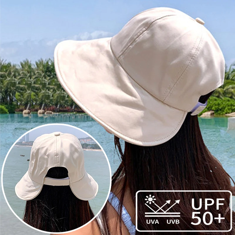 

Summer Hats For Women Foldable Baseball Cap Wide Large Brim Sunscreen Beach Fisherman Caps Female Outdoor Casual Bucket Hat
