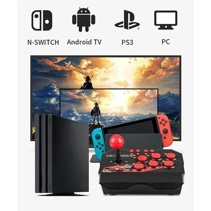 【Hot New Release】 New Gmae Joystick USB Arcade Rocker Game Device Controller Street Fighter Rocker Controller For Nintendo Switch/PS3/ PC/